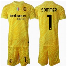 Inter Milan Yann Sommer #1 Keeper Bortedraktsett Barn 2024-25 Kortermet (+ korte bukser)
